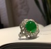 阳绿高冰翡翠钻石豪镶戒指 商品缩略图0