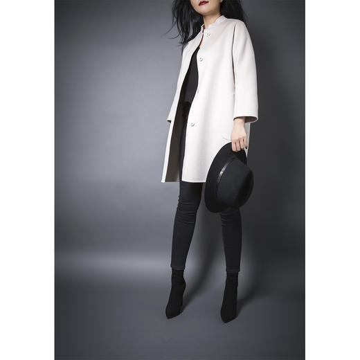 PURE by purée #0914 纯羊绒九分袖茧型大衣 商品图9