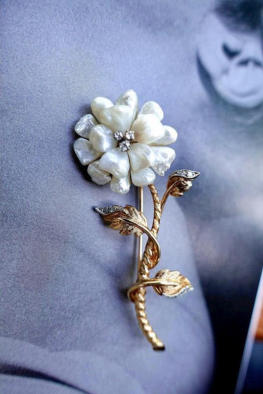 古董密西西比河珍珠胸针 商品图0