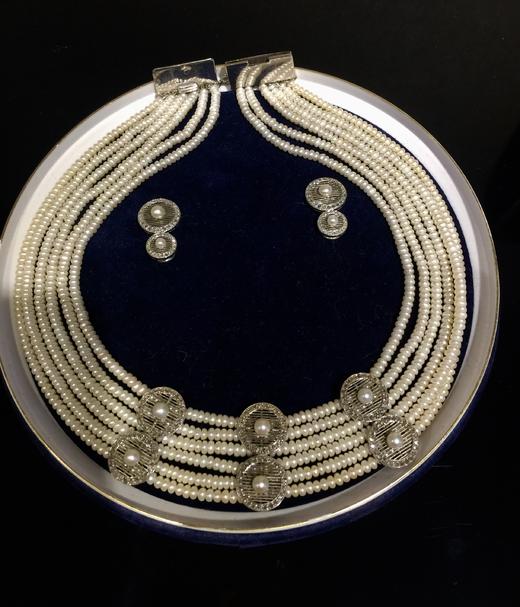 新艺术时期古董珍珠钻石项链 商品图4