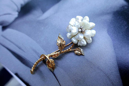 古董密西西比河珍珠胸针 商品图3