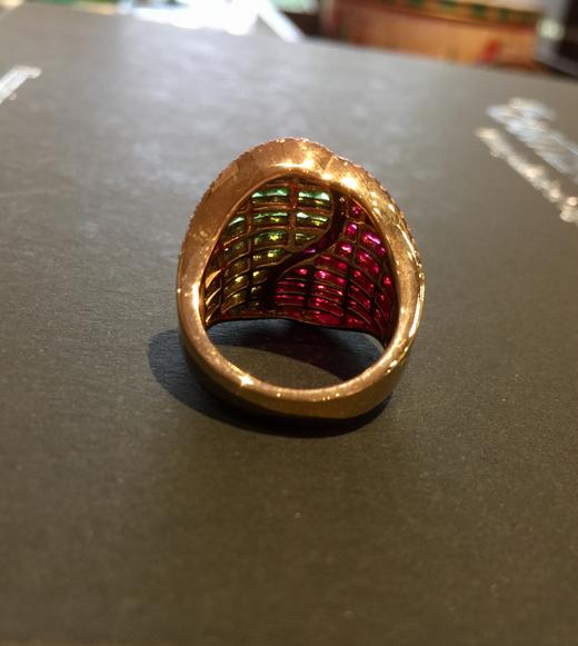 无边镶嵌工艺红宝石钻石戒指 商品图2