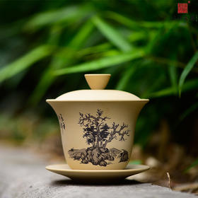 邹科  山水盖碗