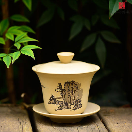 邹科  山水盖碗 商品图0