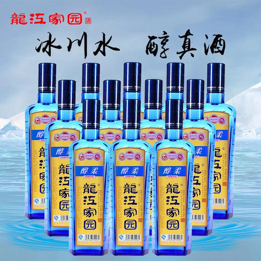 龙江家园酒42度醇柔浓香型白酒 整箱450ml×12蓝色大瓶 商品图0