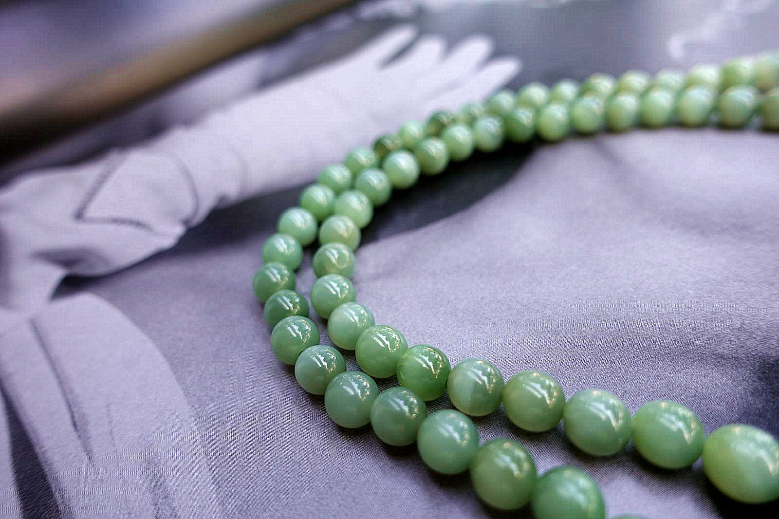 俄罗斯翠玉猫眼整圈珠链