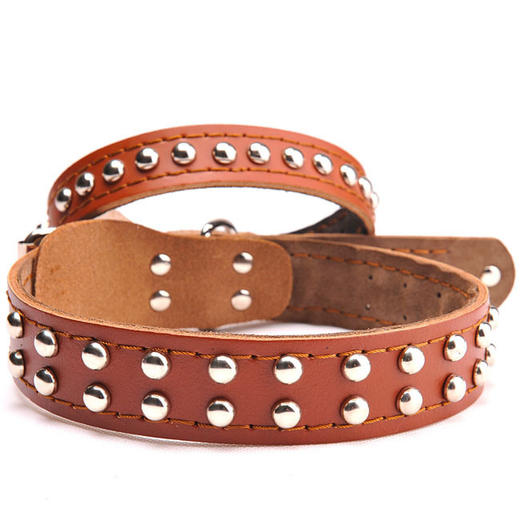 【清仓中】宠物牛皮脖圈项圈脖套 牛皮牵引绳狗绳子狗链子用品 商品图3