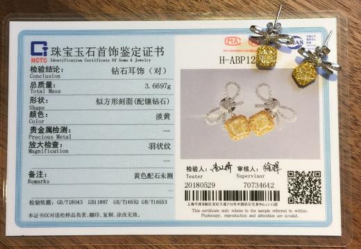 1.00克拉k金豪镶款黄钻设计款耳环 商品图4