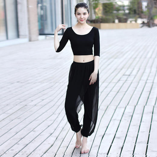 菩媞秋冬新款纱裤瑜伽服套装女瑜珈服棉舞蹈健身服J1012+J2012 商品图0