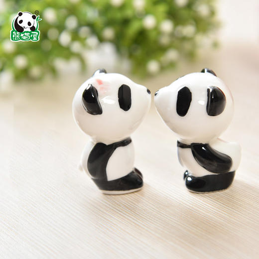 熊猫屋PANDAHOUSE陶瓷KISS接吻嘟摆件 送情侣 女友 商品图0