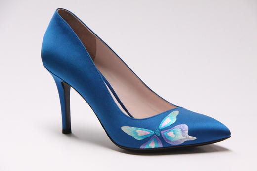 【英国前首相夫人定制鞋】sheme《蜕变》经典丝绸刺绣蝴蝶新中式高跟单鞋 商品图1