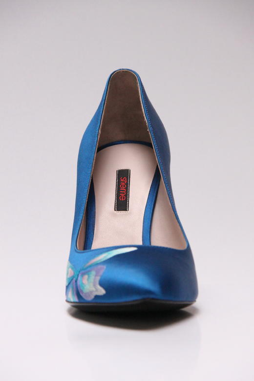 【英国前首相夫人定制鞋】sheme《蜕变》经典丝绸刺绣蝴蝶新中式高跟单鞋 商品图3