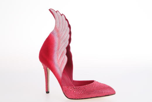 sheme 经典《激情优雅》火烈鸟刺绣羽毛水晶高跟 单鞋 商品图0
