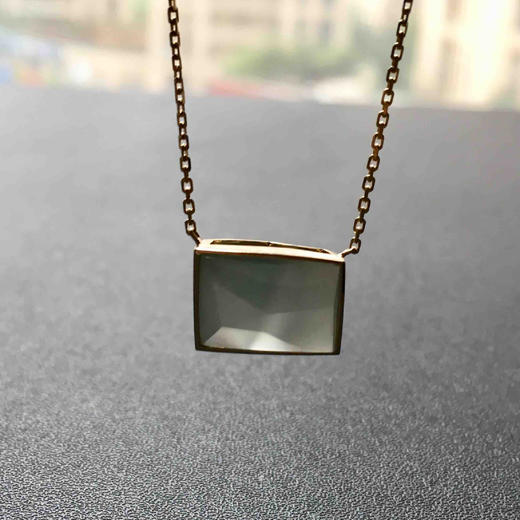 几何金高冰种翡翠锁骨链18k黄金钻石镶嵌 商品图7