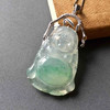冰种阳绿俏色翡翠站佛18k白金钻石镶嵌 商品缩略图0