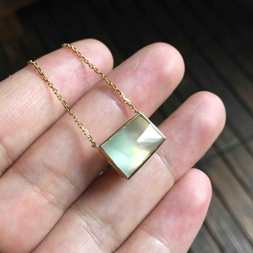 几何金高冰种翡翠锁骨链18k黄金钻石镶嵌 商品图6