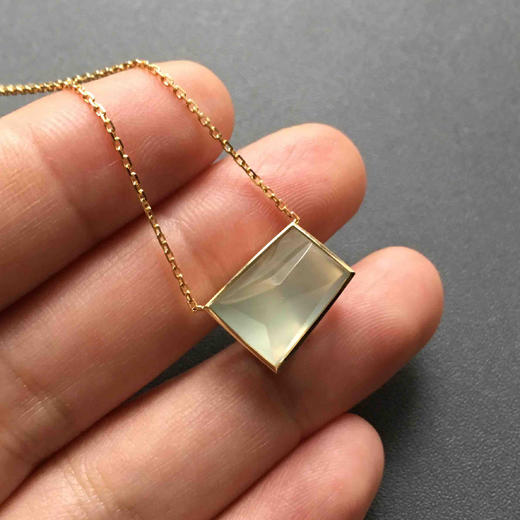 几何金高冰种翡翠锁骨链18k黄金钻石镶嵌 商品图4