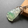 冰种阳绿俏色翡翠站佛18k白金钻石镶嵌 商品缩略图1
