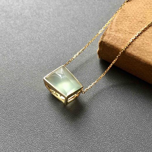 几何金高冰种翡翠锁骨链18k黄金钻石镶嵌 商品图0