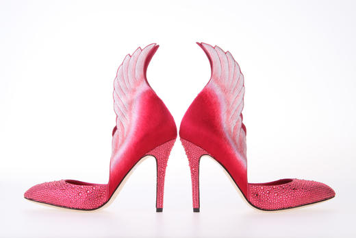 sheme 经典《激情优雅》火烈鸟刺绣羽毛水晶高跟 单鞋 商品图5