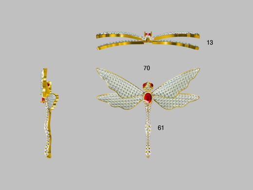无边镶嵌蜻蜓胸针 商品图7