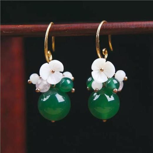 NC-18009 扶摇皇后杨幂同款绿玛瑙耳坠 商品图0