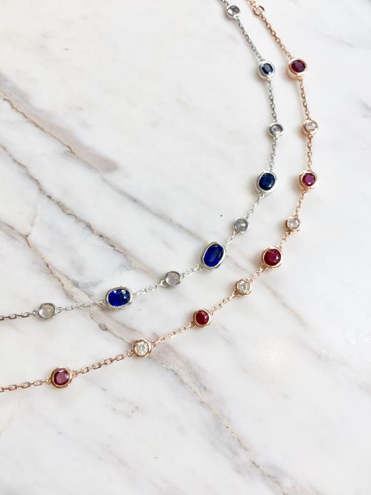 天然鸽血红宝石配天然锆石轻奢款手链 商品图8