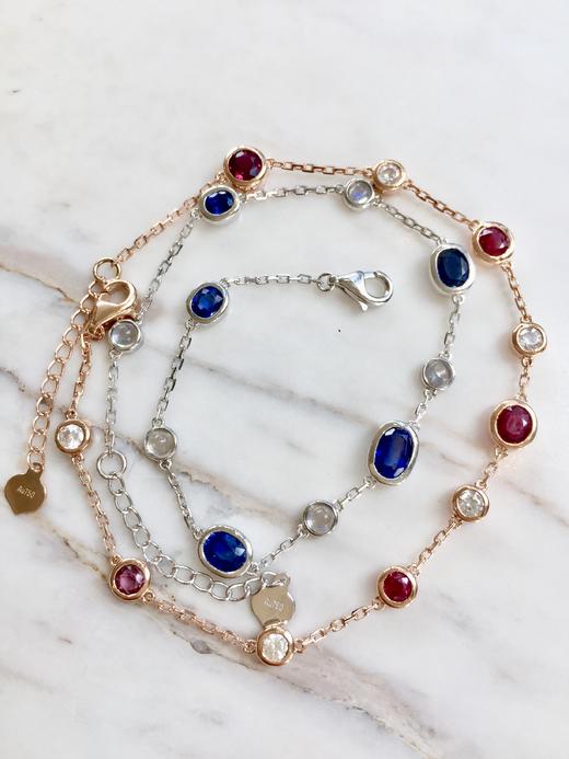 天然鸽血红宝石配天然锆石轻奢款手链 商品图7