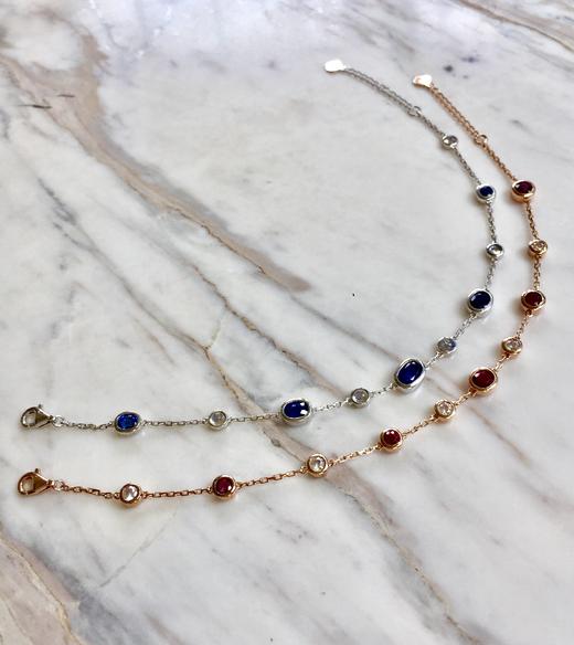 天然鸽血红宝石配天然锆石轻奢款手链 商品图9