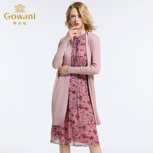 乔万尼春装毛衣简约宽松直筒针织开衫外套EB3M299 商品图1