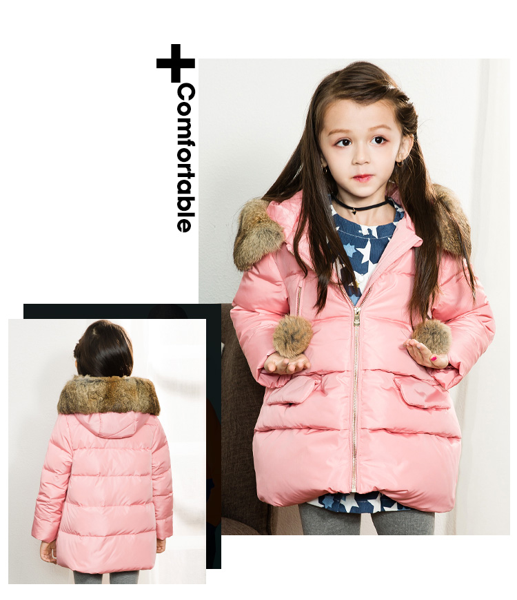 水孩儿羽绒服女童冬装新款儿童中长款中大童羽绒外套