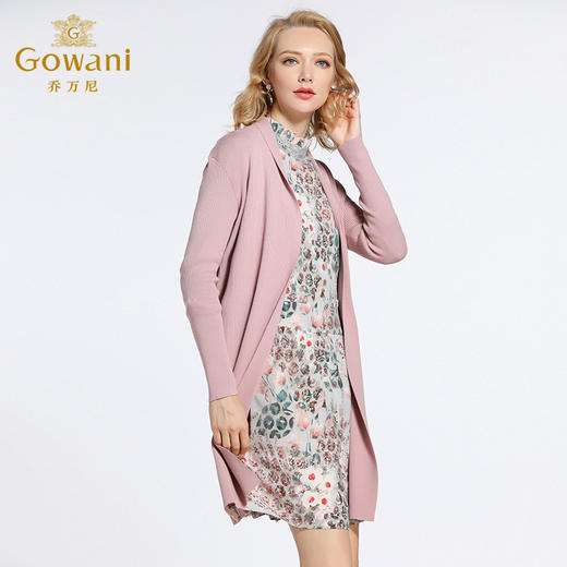 乔万尼春装毛衣简约宽松直筒针织开衫外套EB3M299 商品图2