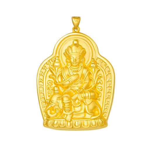 【中国黄金】足金黄金佛牌藏秘符生肖龙蛇普贤菩萨吊坠珠宝首饰