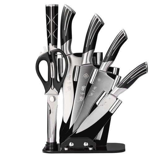 张小泉 孔雀尾系列不锈钢七件套刀具 菜刀套装d30150100