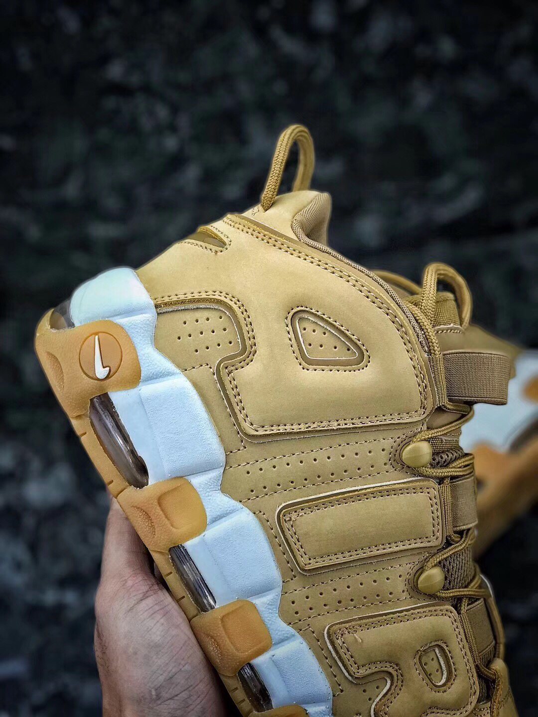 小麦色nkairmoreuptempoog耐克皮蓬系列大air小麦原盒原标天猫正品