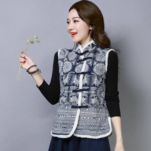 gn5679ma印花加厚唐装棉马甲