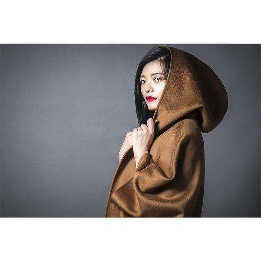 BLEND by purée #0229 羊毛绒混纺个性连帽斗篷 商品图12