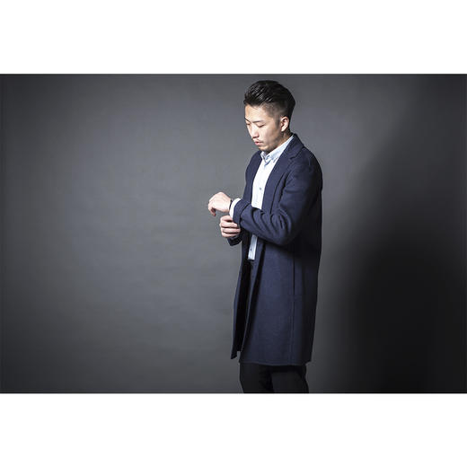 BLEND by purée #HOMME-1 羊毛绒混纺男女同款简约单排扣落肩大衣 商品图12