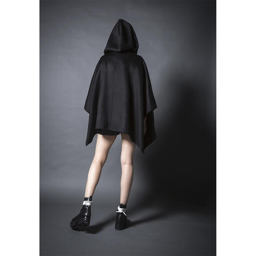 BLEND by purée #0229 羊毛绒混纺个性连帽斗篷 商品图3