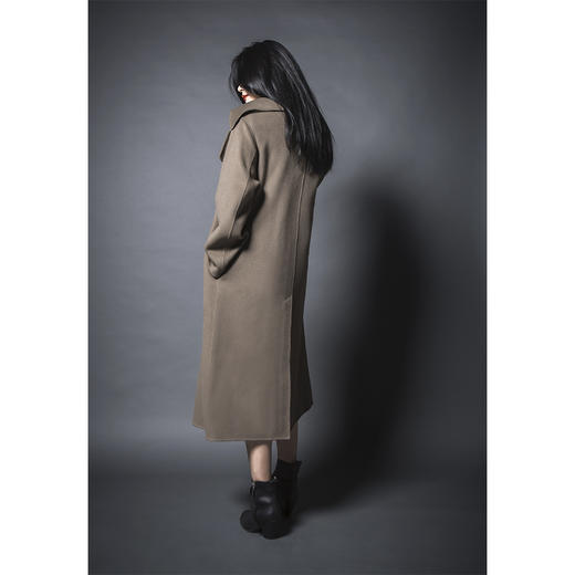 BLEND by purée #1010 羊毛绒混纺慵懒挡风片大翻领大衣 商品图4