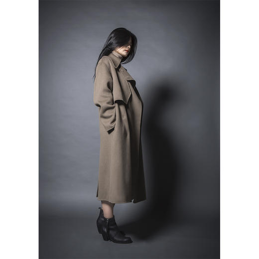 BLEND by purée #1010 羊毛绒混纺慵懒挡风片大翻领大衣 商品图7