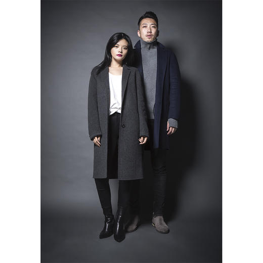 BLEND by purée #HOMME-1 羊毛绒混纺男女同款简约单排扣落肩大衣 商品图8