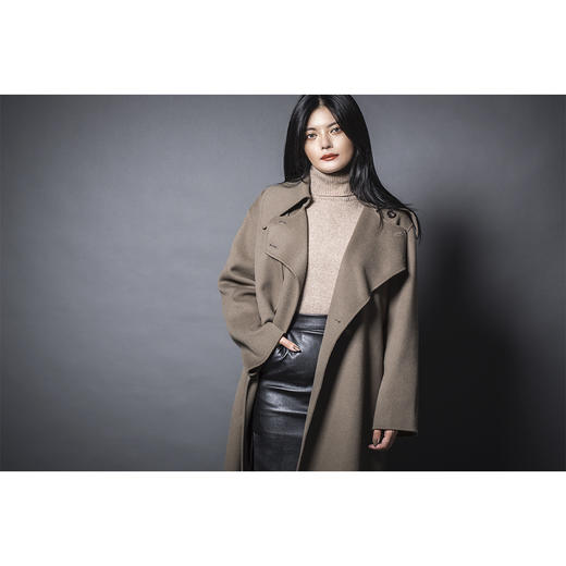 BLEND by purée #1010 羊毛绒混纺慵懒挡风片大翻领大衣 商品图10