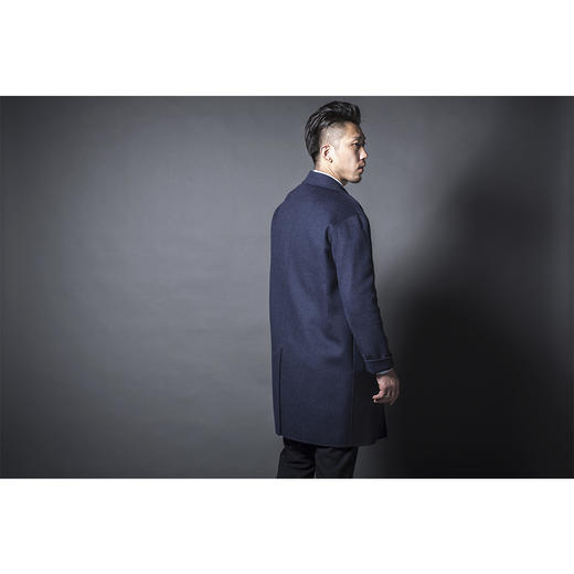 BLEND by purée #HOMME-1 羊毛绒混纺男女同款简约单排扣落肩大衣 商品图13
