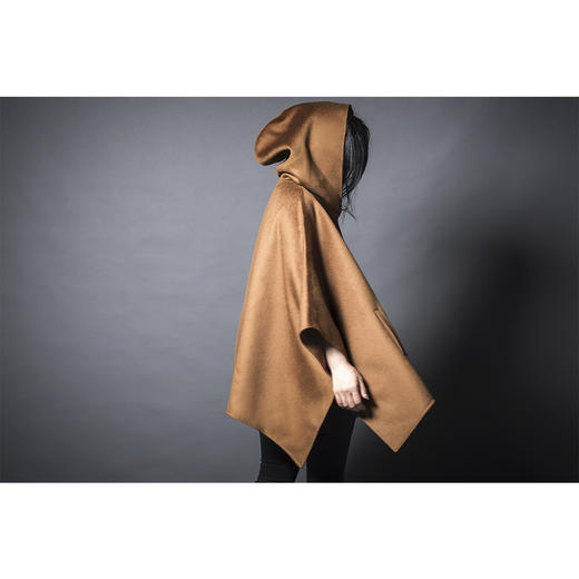 BLEND by purée #0229 羊毛绒混纺个性连帽斗篷 商品图13
