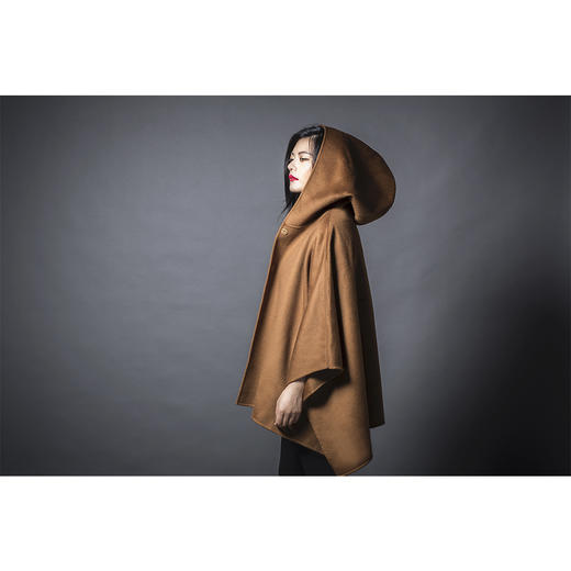 BLEND by purée #0229 羊毛绒混纺个性连帽斗篷 商品图11