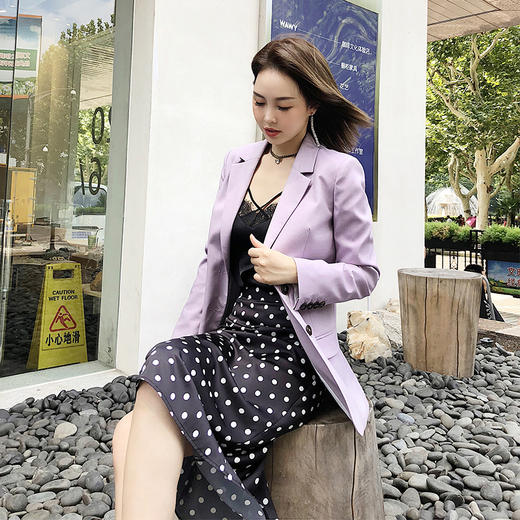 余潇潇2018秋装新款气质西装外套女网红同款西装裤休闲两件套装