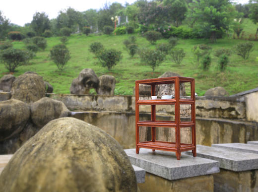 红桥红  家具严选  缅甸花梨（大果紫檀）【71明式素面 小茶水架】 商品图0