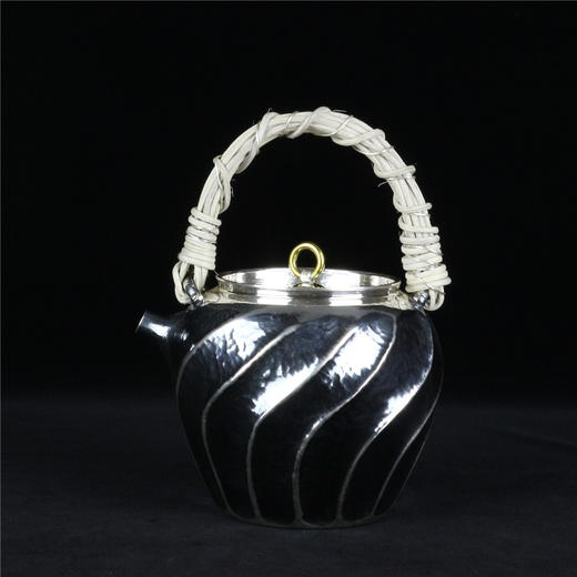 《洪波万里》纯手作水波纹银壶（定） 商品图0