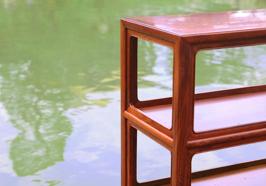 红桥红  家具严选  缅甸花梨（大果紫檀）【71明式素面 小茶水架】 商品图2